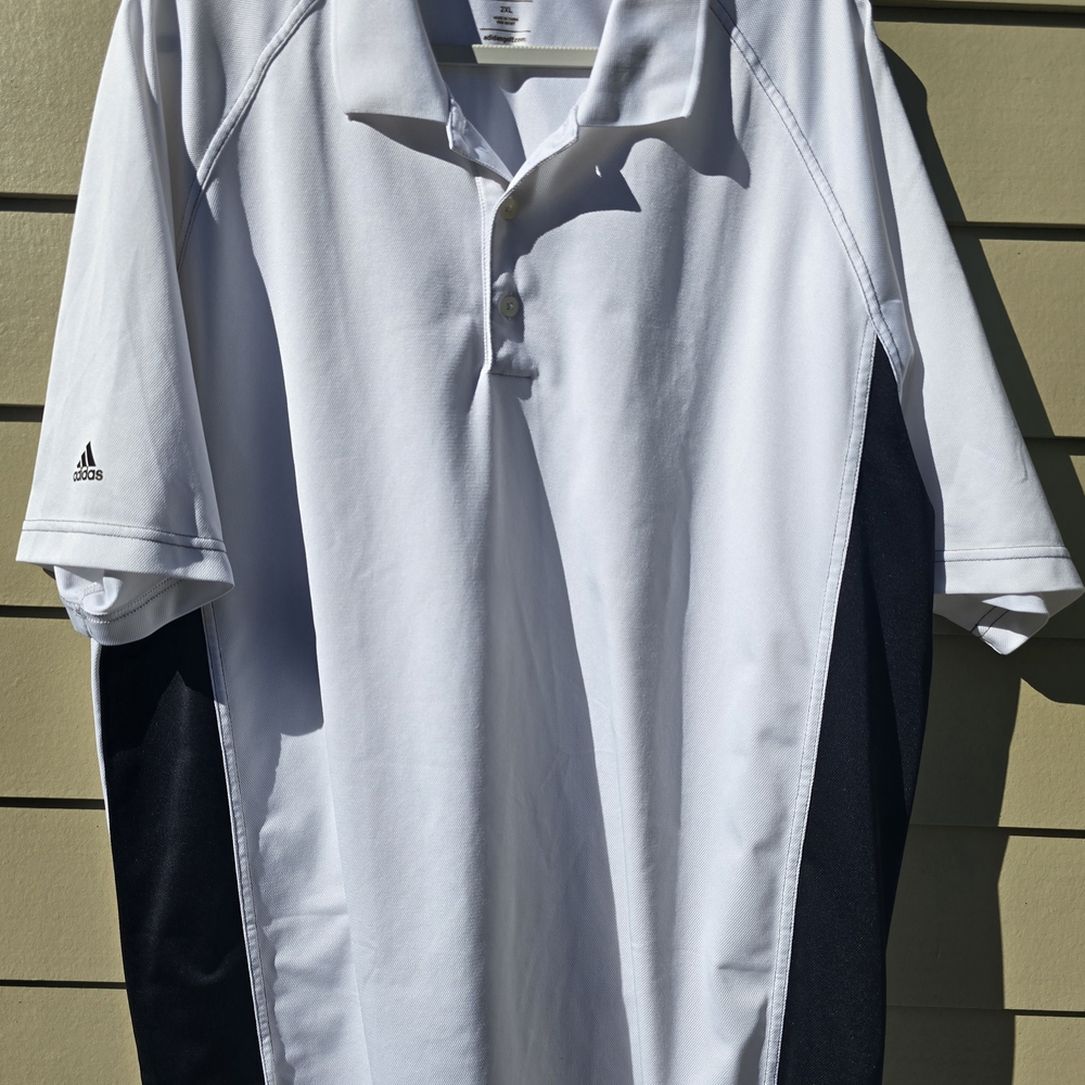 Adidas Men's White and Black Polo Shirt